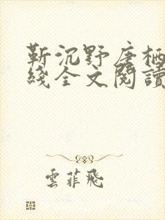 靳沉野唐栖雾在线全文阅读