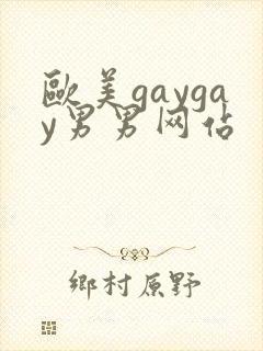 欧美gaygay男男网站
