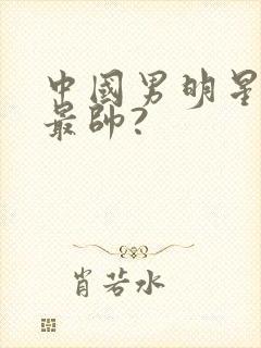 中国男明星中谁最帅?封面