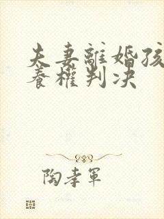 夫妻离婚孩子抚养权判决封面