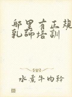 哪里有正规的催乳师培训