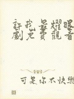 许我最耀眼电视剧免费观看高清