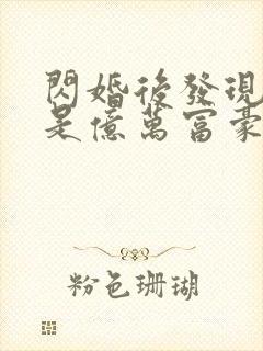 闪婚后发现老公是亿万富豪哪里可以阅读