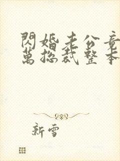 闪婚老公竟是亿万总裁整本免费封面