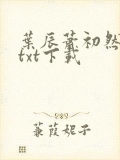 叶辰萧初然最新txt下载
