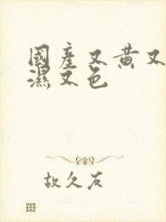 国产又黄又猛又湿又色封面