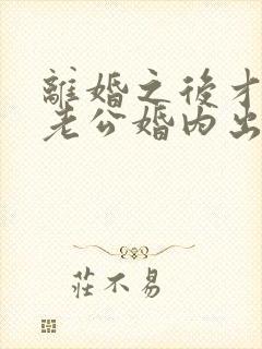 离婚之后才发现老公婚内出轨