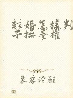 离婚怎样判定孩子抚养权