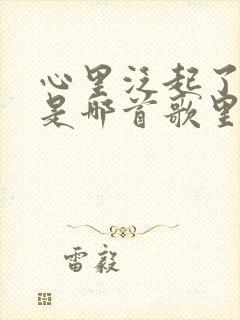 心里泛起了涟漪是哪首歌里的封面