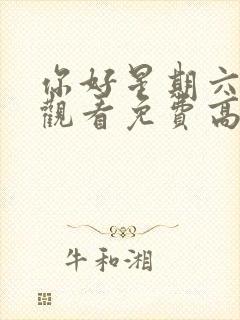 你好星期六在线观看免费高清完整版