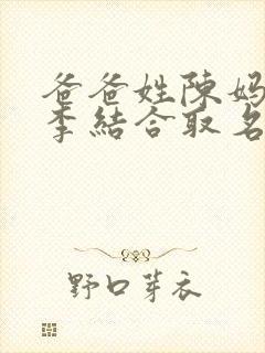 爸爸姓陈妈妈姓李结合取名