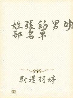 姓张的男明星全部名单封面