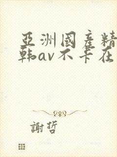 亚洲国产精品日韩av不卡在线