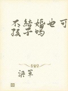 不结婚也可以生孩子吗封面