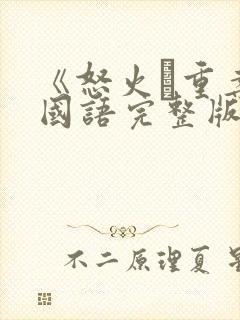 《怒火·重案》国语完整版