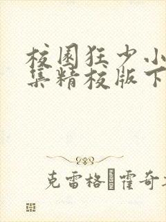 校园狂少小说全集精校版下载封面