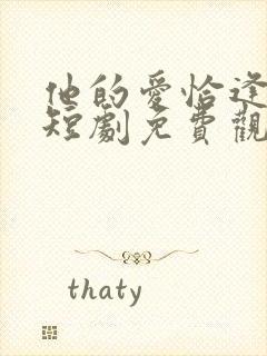 他的爱恰逢其时短剧免费观看全集封面