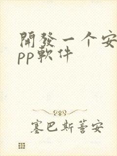 开发一个安卓app软件