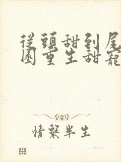 从头甜到尾的校园重生甜宠文