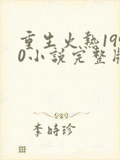 重生火热1990小说完整版