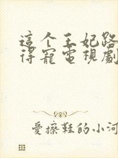 这个王妃路子野得宠电视剧