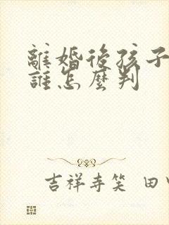 离婚后孩子判给谁怎么判