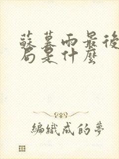 苏暮雨最后的结局是什么封面