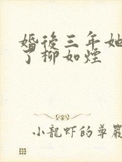 婚后三年她变心了柳如烟封面