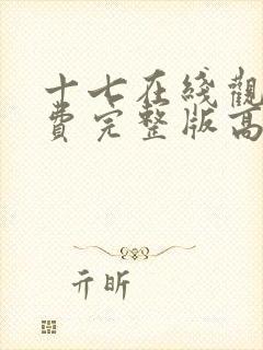 十七在线观看免费完整版高清电影