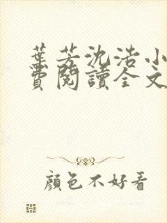 叶芳沈浩小说免费阅读全文最新章节