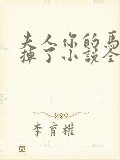 夫人你的马甲又掉了小说全文免费