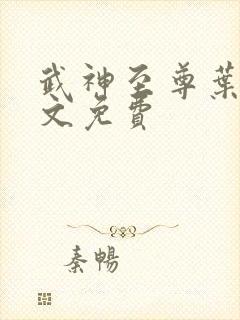 武神至尊叶风全文免费