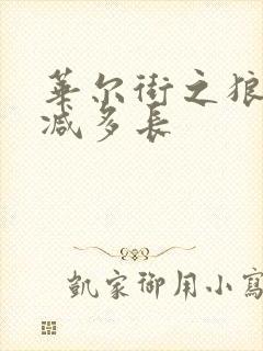 华尔街之狼未删减多长封面