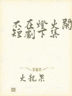 不在灯火阑珊处短剧下集封面