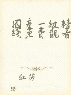 国产一级精品在线免费观看