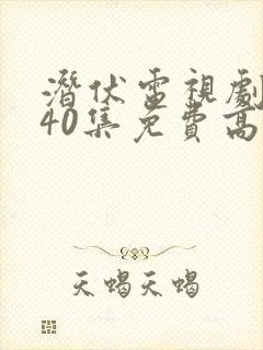 潜伏电视剧全集40集免费高清观看