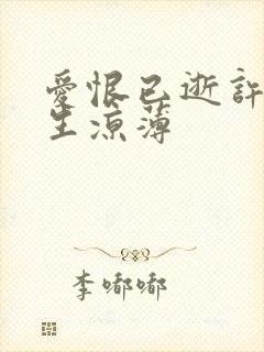 爱恨已逝许我半生凉薄封面