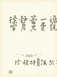 徐静蕾一场风花雪月免费观看