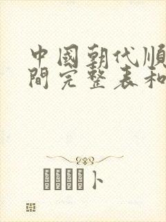 中国朝代顺序时间完整表和存在时间