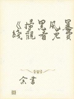 《扫黑风暴》在线观看免费