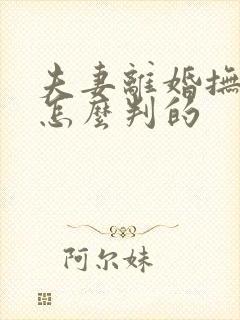 夫妻离婚抚养权怎么判的