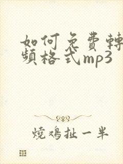 如何免费转换音频格式mp3