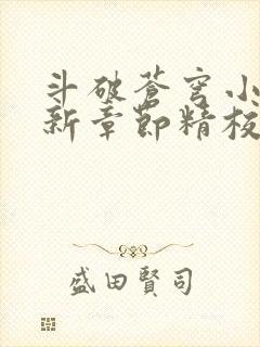 斗破苍穹小说最新章节精校版封面