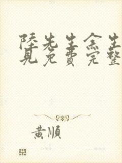 陆先生余生不再见免费完整版封面