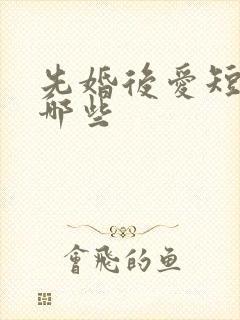 先婚后爱短剧有哪些