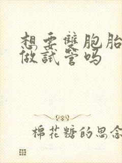 想要双胞胎可以做试管吗