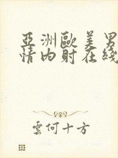 亚洲欧美男人激情内射在线