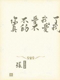 你不爱我了,你真的不爱我了