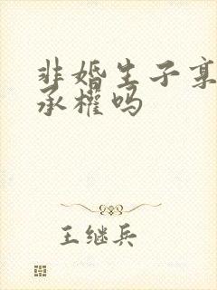 非婚生子享有继承权吗封面