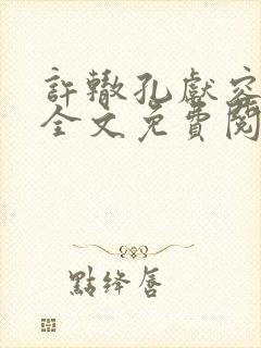 许辙孔献容小说全文免费阅读笔趣阁